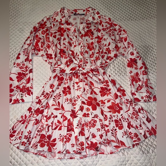 Zara Dresses & Skirts - ZARA floral button down dress with collar!